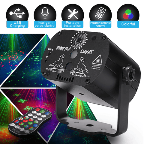 Teal Simba Lighting Mini RGB Disco Light LED Laser Stage Projector