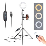 Teal Simba Tech Accessories 6-inch Ring Light Mountain Clip Light Stand Bluetooth Set