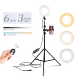 Teal Simba Tech Accessories 6-inch Ring Light Mountain Clip Light Stand Bluetooth Set
