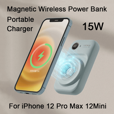 Teal Simba Tech Accessories Magnetic Power Bank With Dual-Line Mini Powerbank Portable Charger