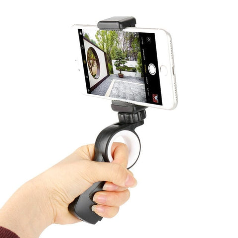 White Sooty Audio & Video Ring Handheld Video Rig With Universal Phone Mount