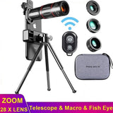 Yellow Pandora Mobile & Laptop Accessories Dragon Bluetooth Ultra HD 28X Zoom Telescope Lens Tripod Kit