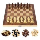 Yellow Pandora Toys Foldable Wooden Chess Set Board Game
